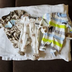 Carter's 3 Fleece Preemie Footie Sleepers